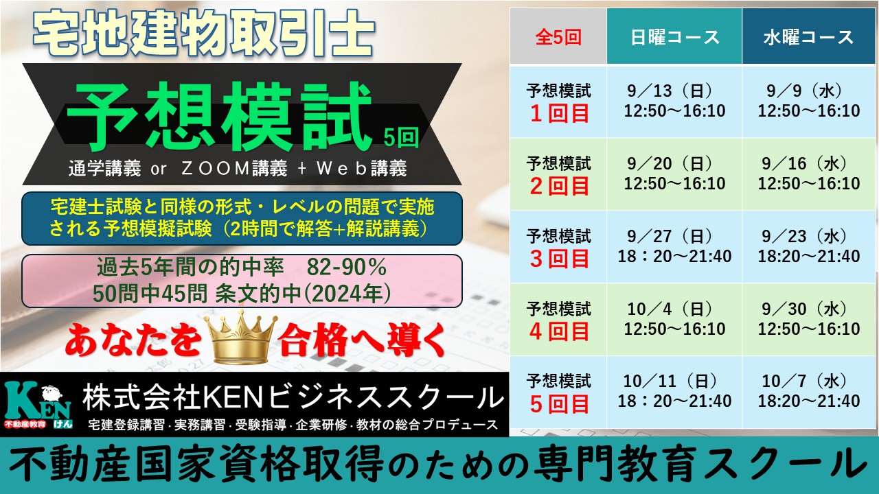 宅建士予想模試（5回）